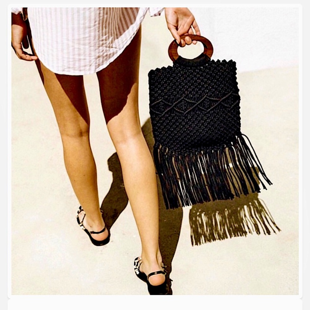Danielle Nicole Boho Retro Crochet Macrame Handbag Medium Shoulder Bag Crossbody